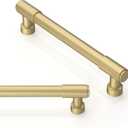 Asimerdeco 10 Pack Brushed Gold Cabinet Pulls 5 Inch(128mm) Kitchen Cabinet Handles Solid Zinc Alloy Cabinet Hardware Drawer Pulls