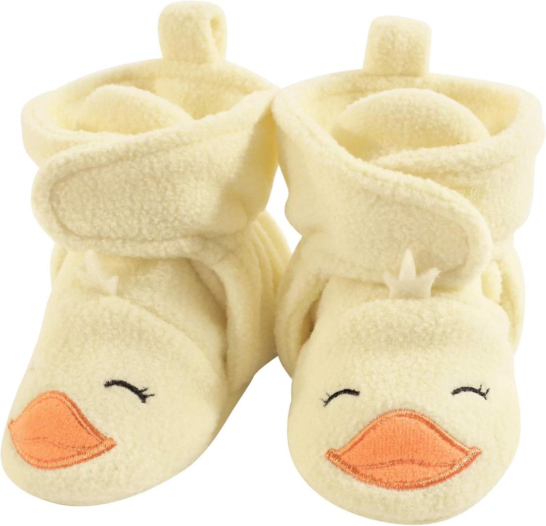Hudson Baby Unisex-Child Cozy Fleece Booties Winter Accessory Set (12-18 Months Toddler, Yellow Duck)