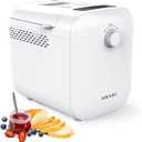 KOKUKAKU 22-In-1 Compact Automatic Bread Maker Machine, 1LB/1.5LB Programmable 2 Loaf Sizes, 3 Crust Colors, Small Digital Home Bakery with Dough, Cake, Jam, Yogurt, Non-stick Pan, White