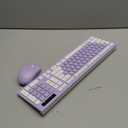 Wireless Keyboard and Mouse Combo, FullSized Wireless Keyboard and Adjustable DPI Mouse, 2.4GHz USB Receiver, Silent Keyboard and Mouse for PC, Windows, MAC, Desktop, Laptop(Purple)