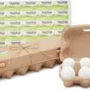 Okuna Outpost 20 Reusable Paper Egg Cartons, 12 and 6 Count Sizes with 125 Labels, Jute String (146 Pieces)
