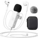 Sound Card Karaoke Headset with Real-Time in-Ear Monitoring & Microphone, 7 Sound Effects Voice Changer, Karaoke Headphones with Lavalier, 2 Modes Live Streaming Sound Card & Wired Earbuds Earphones