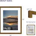 24X30 Poster Frame, Display Pictures 18X24 with Mat or 24X30 Without, Wall Hanging Frames, Rustic Brown, 3 Pack
