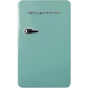 Frigidaire Retro Compact Refrigerator with Chiller, 3.2 cu ft Countertop Fridge, Built-In Bottle Opener, Rounded Corners, Premium, for Office, Bedroom, Dorm Room, Cabin, 18.5D x 20W x 31.5H (Mint)
