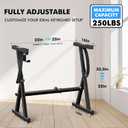 GLEAM Keyboard Stand, Iron Z-Designed Digital Piano Stand, Heavy Duty, Foam Padded Arms, Fits 54-88 Key Electric Pianos, DJ, Turntables, Synths and Midi Keyboards, Black