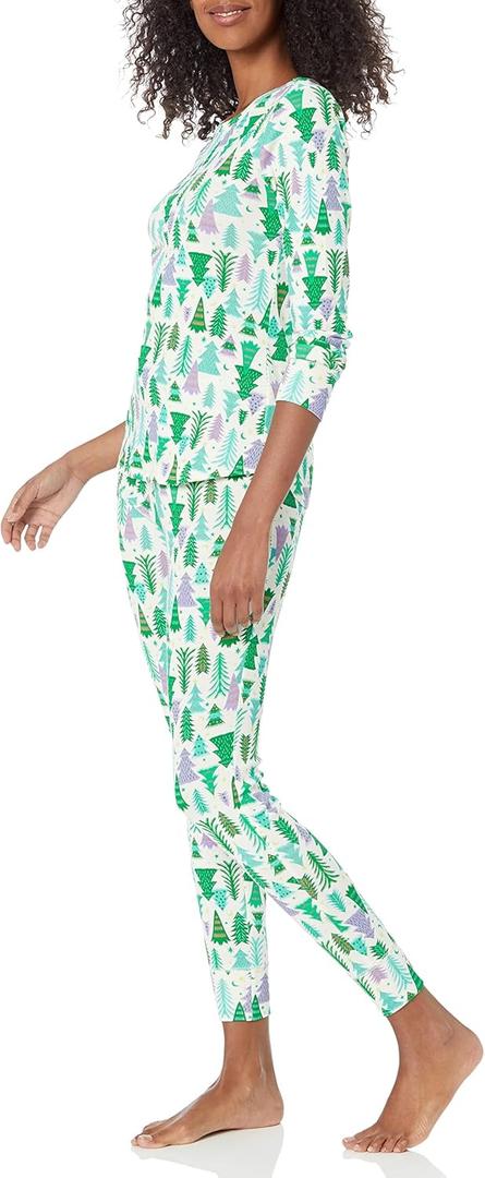 Amazon Essentials Women's Snug-Fit Cotton Sleepwear Pajama Set (Large)
