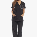 Just Love Women's Six Pocket Medical Scrubs Set, V-Neck with Cargo Pant, XL