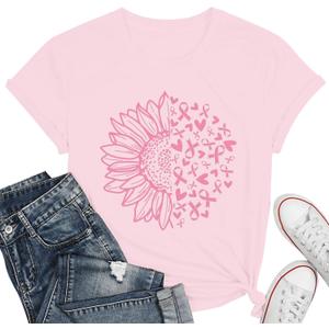 Women Breast Cancer Shirt Cancer Awareness Tee Shirt Cancer Survivor T-Tops (Pink, XXL)