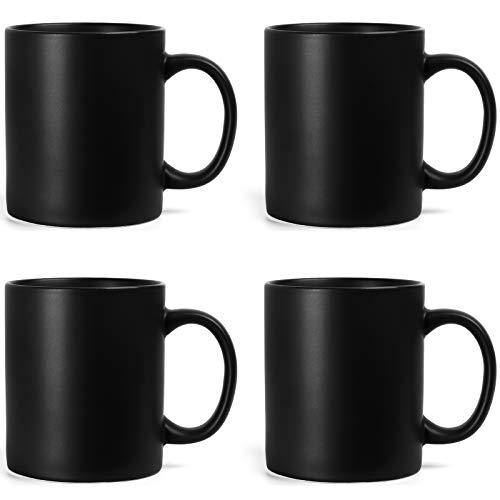 harebe 11 OZ Classic Coffee Mugs Set of Only2Family Ceramic Cup for Coffee, Tea, Cocoa and Mulled Drinks, Matte Black