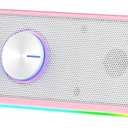 Redragon GS560 RGB Desktop Soundbar, 2.0 Channel Computer Speaker with Dynamic Lighting Bar Audio-Light Sync/Display, Touch-Control Backlit with Volume Knob, USB Powered w/ 3.5mm Cable, Pink
