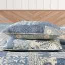 BLOOMHAVEN Quilt Set King Size, Patchwork Blue Floral Quilt Sets, Reversible Bedspread Lightweight and Breathable for All Seasons, Soft Quilted Bedspread with 2 Pillow Shams