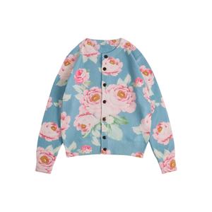 SOLY HUX Women's Floral Print Button Down Cardigan Sweater Trendy 2026 (Blue, XL)