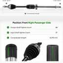 Front Right CV Axle Shaft Assembly Fit for Ford Explorer V6 3.5L 20112014 (Built Before 01/22/2014), Naturally Aspirated (FWD Only, Without Towing Package), Passenger Side, Replace# 66-2283