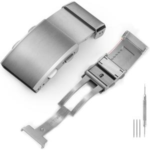 TACTICAL FROG Watch Clasps Stainless Steel Watchband Milled Clasp Folding Deployment Clasp Replacement for Watch Strap 16 mm 18 mm 20 mm 22 mm