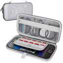 Carrying Case for Nintendo Switch 2 Model(2025), Portable Hard EVA Shell Travel Pouch with 10 Game Card Slots, Velvet Interior, Mesh Pocket, Water-Resistant, Lightweight Carrying Bag, Silver-Gray