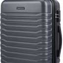 LIGHT FLIGHT Expandable Carry On Luggage 22x14x9 Airline Approved with Double Spinner Wheels, 20 Inch Lightweight Hard Shell Rolling Suitcases with TSA Lock, Gray