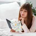 CoBak Case for 7" Ereader - New PU Leather Cover and Clear Soft Silicone Back Cover with Auto Sleep Wake Feature (7" Kindle Paperwhite 12th Gen, Flower Sea)