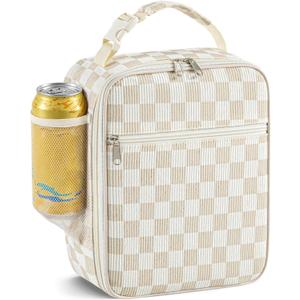 HBselect Insulated Lunch Bag for Women Girls Cute Reusable Lunch Bag Adult Large Wear-Resistant Cooler Lunch Box for Work/Picnic/Travel (Flower-7)