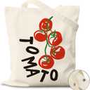 Cute Tomato Canvas Tote Bag for Books, Travel & Daily Use, Magnetic Buckle, 16x14 Inch(001)