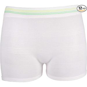 12 Pack Mesh Underwear Postpartum Must Have Hospital Provide Washable Breathable Undies for Delivery, Surgical,Traveling (L/XL(1339 in)) White