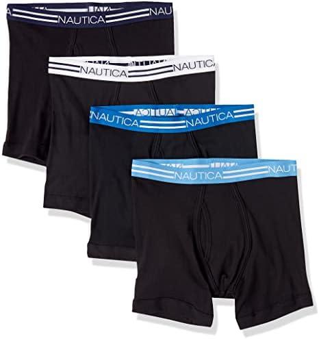 Nautica Men's Classic Cotton 4-Pack Boxer Briefs, Size: M