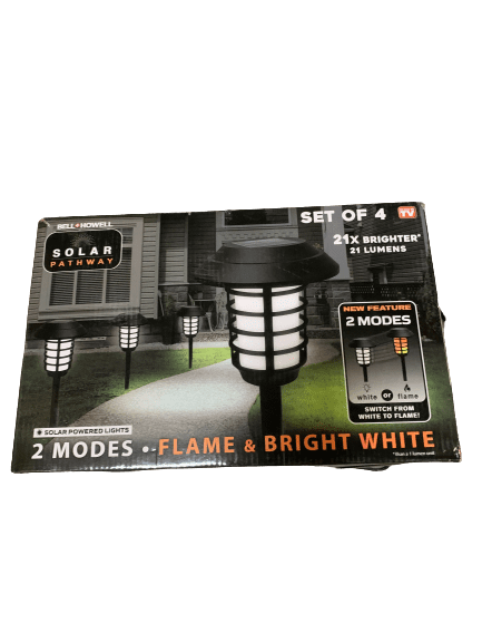 Solar Powered 2-Mode 21-Lumen LED Landscape Lighting Pathway Lights (Set of 4)