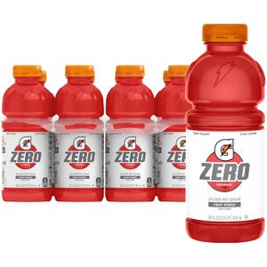 Gatorade Thirst Quencher Zero Sugar Sports Drink, Fruit Punch, 20oz Bottles, 8 Pack, Electrolytes for Rehydration (EXP 12/31/26)