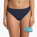 Beautikini Period Swimwear Bikini Menstrual Swim Bottoms Leakproof Low Waisted Period Bathing Suit Bottoms for Teen Girls, XS, Dark Blue