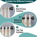 Curtain Rods 18-88 Inch, 1" Heavy Duty Adjustable Curtain Rod for Windows, Black Long Window Treatment Rod, Modern Design, Easy Installation