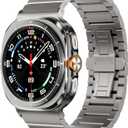 LULULOOK Titanium Band for Samsung Galaxy Watch Ultra 47mm(2024/2025), DLC Coating 24mm Width Replacement Watch Band for Galaxy Watch Ultra