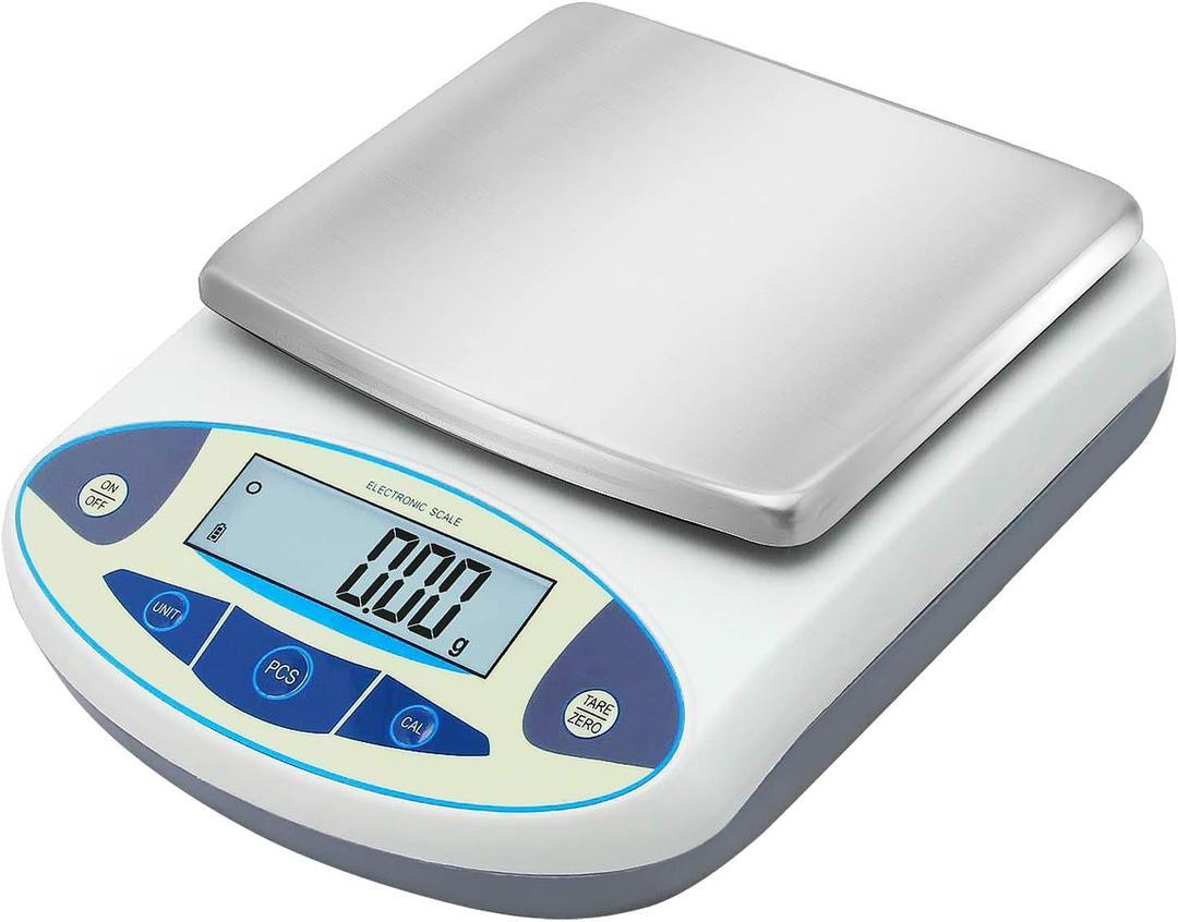 Bonvoisin Lab Scale 3000gx0.01g High Precision Electronic Analytical Balance 0.01g Accuracy Laboratory Precision Digital Scientific Scale (3000g, 0.01g) (3000g, with Calibration Weights, 0.01g)