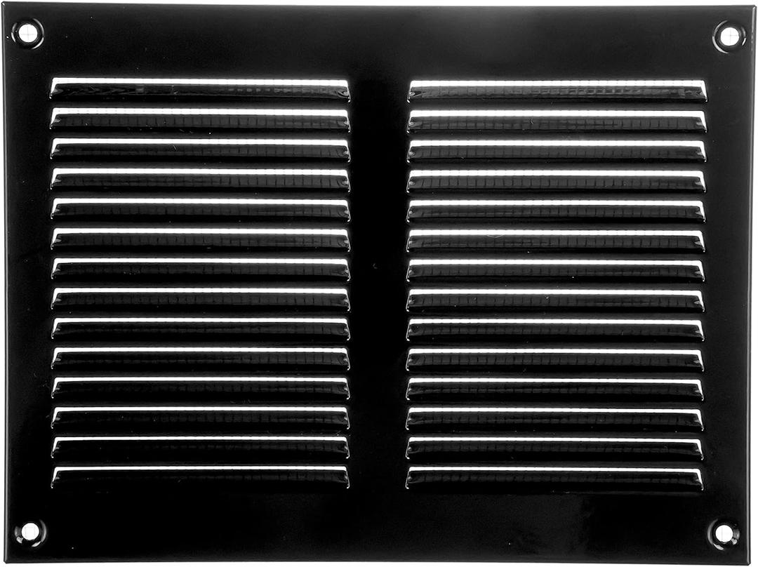 Repa Market Black Air Vent Cover 8" x 6" Inch (Outer Dimensions) - Steel Return Air Grilles - for Ceiling and Sidewall - HVAC - with Protection Screen (7.87" x 5.90" Inch)