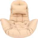 Tudomro Egg Chair Cushion Filling 2.58 kg Replacement Rocking Wicker Chair Cushions High Back Swing Hammock Egg Hanging Cushion Thicken for Indoor Outdoor Patio(Beige,1 Pcs)