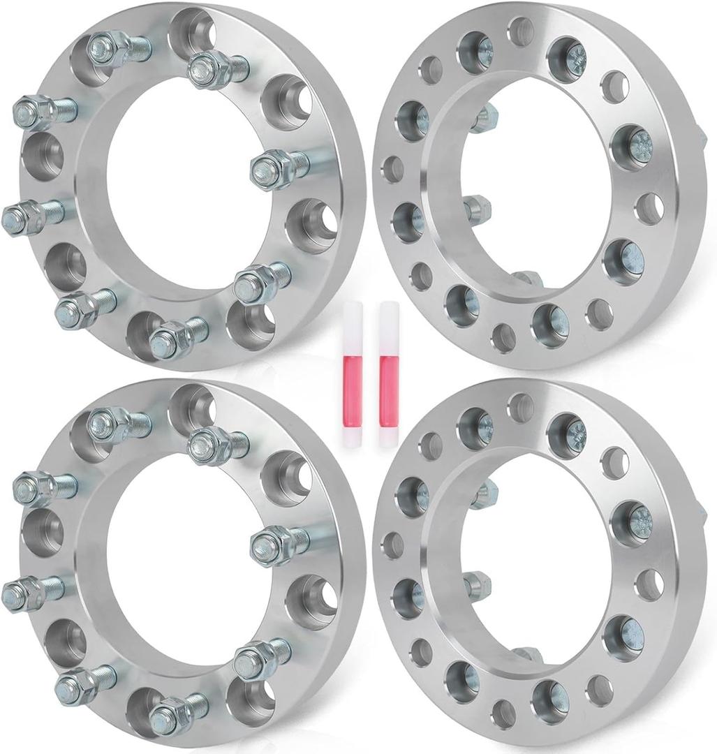 SCITOO 4Pcs 8x180 Wheel Adapters 1.5 inch Wheel Spacer Adapters with 14x1.5 Studs fit for Chevy Silverado 2500 2011-2018 Silverado 2500 HD 2011-2023 Silverado 3500 HD 2011-2023 130mm Hub Bore 8 Lug