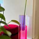 Acrylic Vase, Bud Vase for Centerpieces, Maximalist Decor Cute Flowers Vases for Modern Home, Office, Bedroom, Living Room, Dining Table (Pure Purple, Peach Powder)