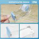 DRQ Blue Desk Organizers and Accessories Office Supplies, 10Pcs Set for Office with Stapler, Tape Dispenser, Pens, Pen Holder, Phone Holder, Tape, Ruler, 1 Box Staple, Scissors and 1 Box of Clip