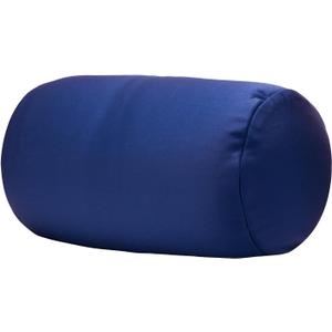 Microbead Bolster Tube Pillows with Double Cover, Squish Bean Bed Microbead Pillow Soft Neck Back Lumbar Support Smooth Cool Touch Comfortable Fabric (Navy Blue)