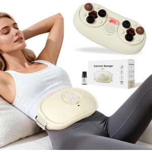 FSA Eligible Items Only List Electric Abdominal Massager, Heated Stomach Massager Device for Constipation, Gas, Bloating & Reflux, Soothing Kneading Belly Massager for Digestive Comfort HSA Items (White)