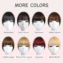 Clip in Bangs 100% Real Human Hair Extensions Invisible Fake Curtain Curved French Fringe Bang with Temples Faux Natural Clips on Hairpieces for Women Girls Party Daily Use Black Brown