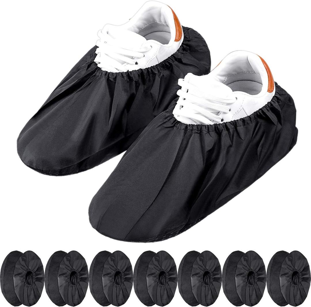 Frienda 8 Pairs Non Slip Reusable Shoe Covers Waterproof Boot Covers for Household Carpet Floor Protection Machine Washable (Large)