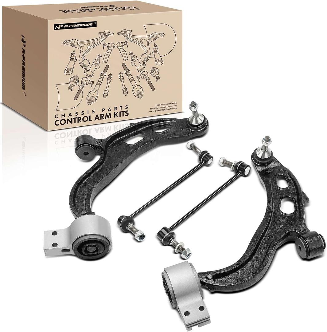 A-Premium Set of 4, Front Lower Control Arm, Sway Bar Link, Compatible with Ford Taurus & Flex 12-19, Police Interceptor Sedan 13-19, Special Service Police Sedan 14-18, Lincoln MKS 12-13, MKT 12-19