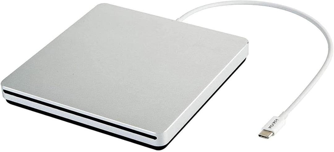 USB-C Superdrive External DVD/CD Reader and DVD/CD Burner for Apple-MacBook Air/Pro/iMac/Mini/MacBook Pro/ASUS/ASUS/DELL Latitude with USB-C Port Plug and Play(Silver)