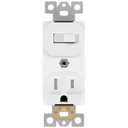ENERLITES Combination Single Pole Toggle Switch 15A/120VAC and Tamper-Resistant Receptacle 15A/125VAC, Residential Grade, UL Listed, 62150-TR-W, White, 1 Pack