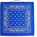 100% Cotton Bandanas, 21 x 21 inches, Set of 6 (Basic - Blue)