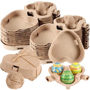 32 Pcs Heart Shaped Egg Carton for Valentine's Day & Easter, Reusable Egg Cartons Holds 3 Eggs, Bulk for Home Kitchen Baking Storage (32)