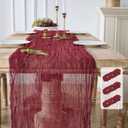2 x 3 Pack Burgundy Red Cheesecloth Table Runners, 120 Inch 10Ft Wine Red Gauze Table Runner for Wedding Birthday Party Baby Shower Decorations