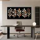 QSQ Modern Black Bohemian Feather Abstract Wall Artwork Prints Painting Canvas Art Wall Decor Pictures Painting Aesthetic Wall Decor For Living Room Bedroom Dining Room Home Office Artwork 24" x48"