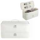 GENCAM Double-Layer Carrying Case for Shark Flexstyle, Travel Case for Shark SpeedStyle, Portable Storage Organizer bag for Shark Flexstyle FlexFusion/Dyson Airwrap Styler and Attachments (Beige)