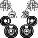 Electric Stove Drip Pans,Drip Pans for Electric Stove W10290353(6") W10290350(8") and Electric Stove Burner MP15YA(6") MP21YA(8") Compatible for Whirl-pool Ken-more May-tag Ama-na etc by MIFLUS