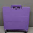 Folding Utility Cart Portable Rolling Crate Handcart Shopping Trolley Collapsible Tool Box, with Lid, Basket on 4 Rotate Wheels, for Grocery, Shopping, Office, Storage, Teacher (Purple)